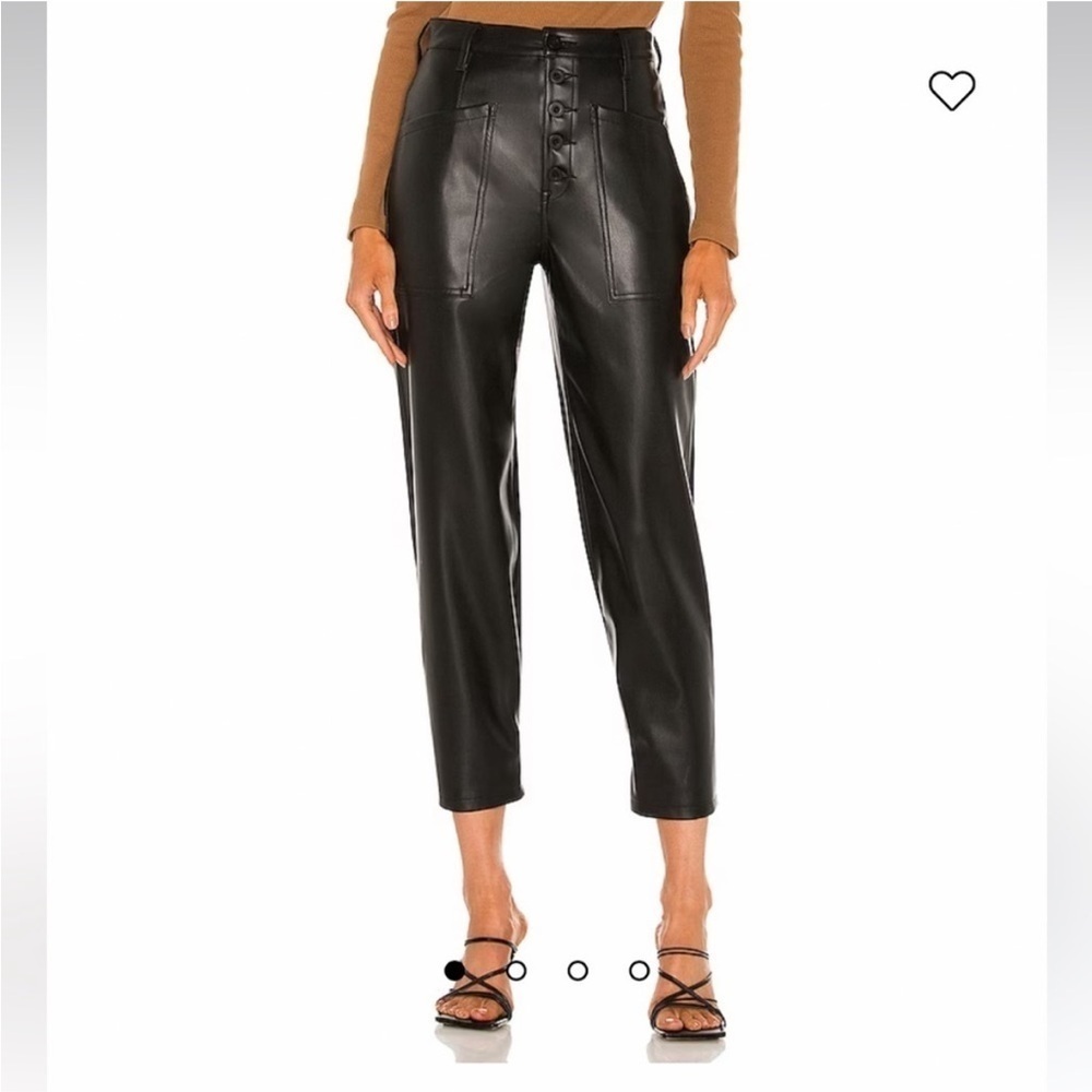 Pistola Tammy High Rise Trouser in Slate Black Faux Leather Womens 27 - Picture 3 of 10
